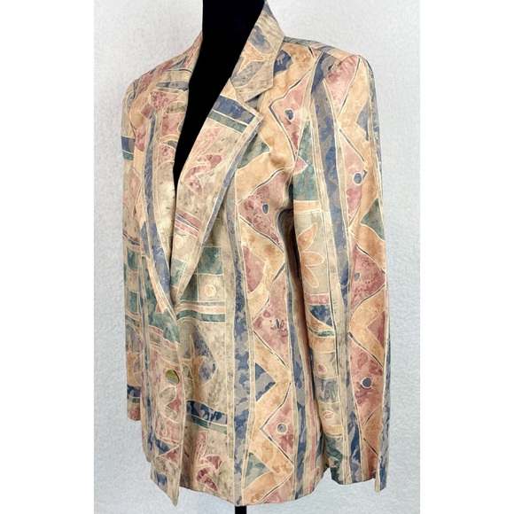 MALCOLM EMILIO • Stay Relevant Tan/Multi Ankh Reworked Vintage Blazer - Picture 7 of 16